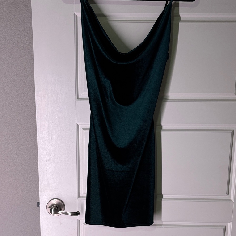 Velvet Elegant Dark Green Dress